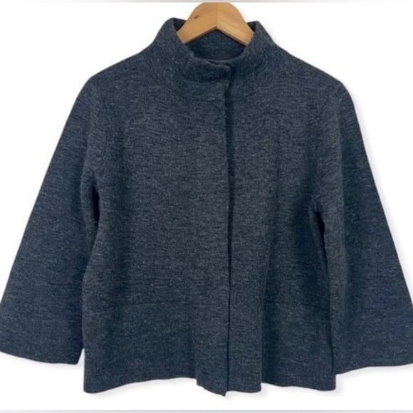 Wool  mixed Cardigan Grey  NY&Co Wool Cardigan Jacket Classic - Picture 14 of 17